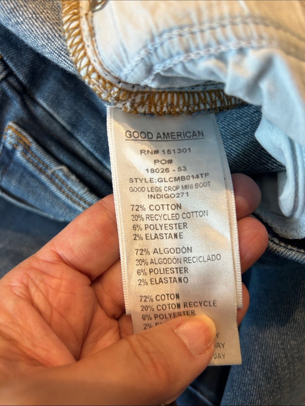 Good American Blue Cropped Frayed-Hem Jeans - Picture 4 of 6